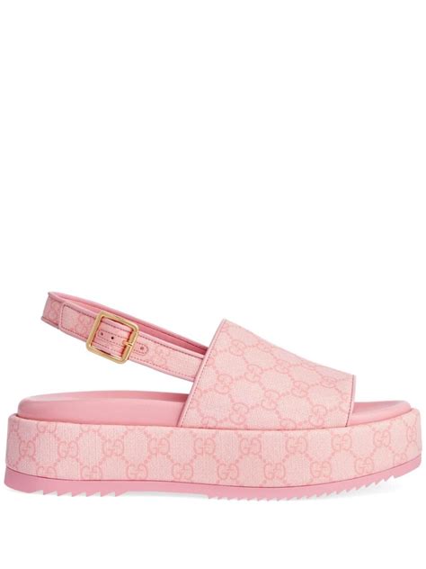 pink gucci platform sandals|gucci juliette strappy flat sandals.